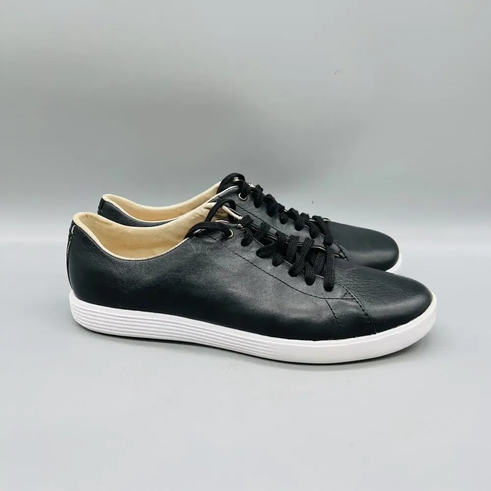 Cole Haan Shoes Womens 9.5 Black Leather Grand OS Low Top Sneakers Comfort